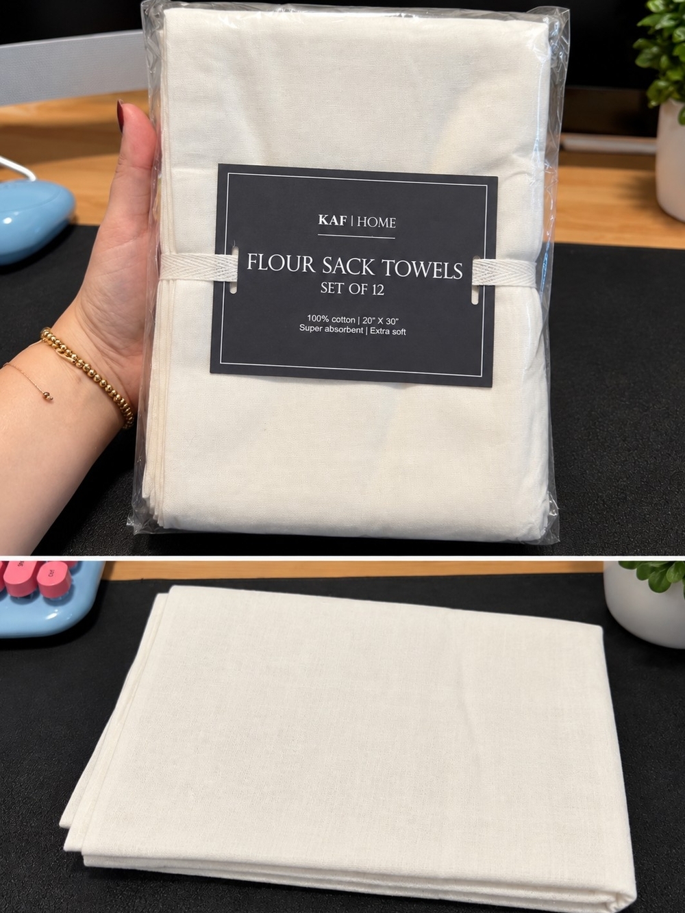 White Cotton Flour Sack Towels - Set of 12